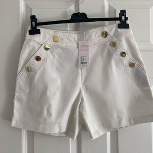 Lilly Pulitzer White Women's Shorts with Gold Accents